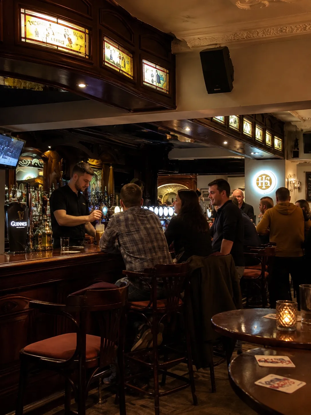 Inside O’Dwyers bar on a busy evening